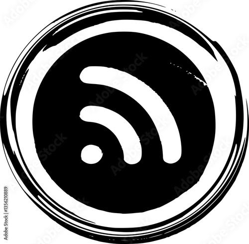 WiFi internet connection symbol icon with simple design, displayed on transparent background, depicts uninterrupted signal and internet access.