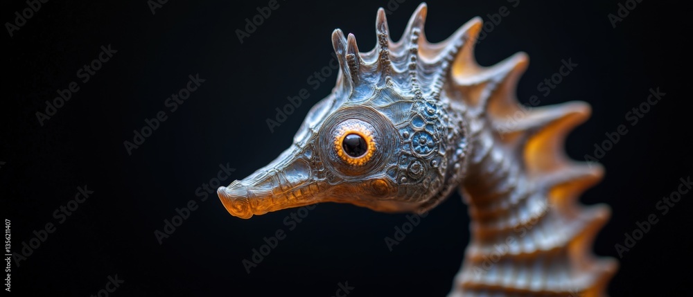 Obraz premium Seahorse close up on black