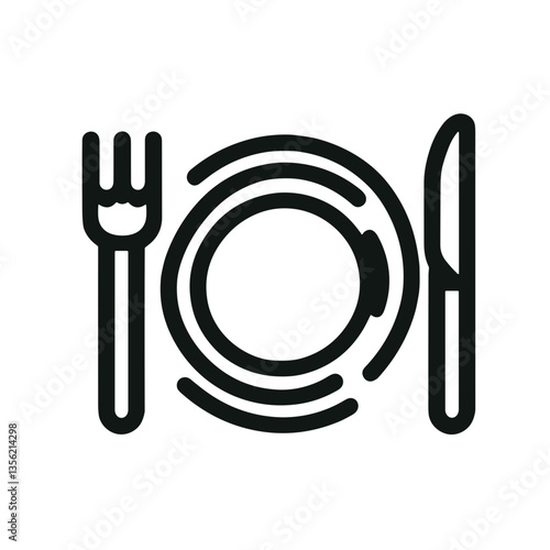 Minimalistic dining setup with fork and knife, culinary simplicity