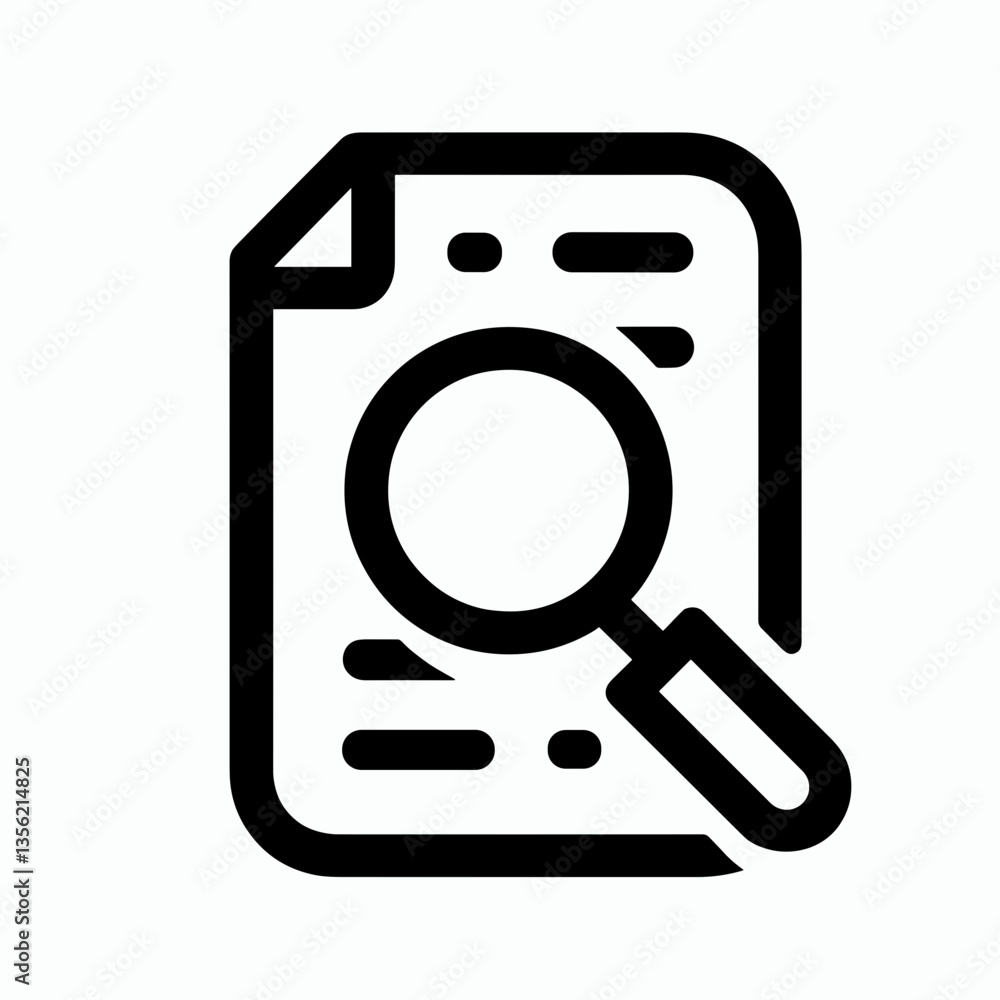 Document analysis with magnifying glass on page, attention to detail Document analysis with magnifying glass on page, attention to detail