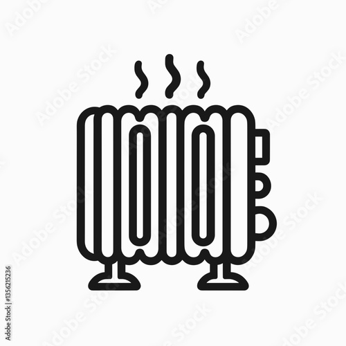 Stylish radiator warming up cozy home interior, comfort and warmth