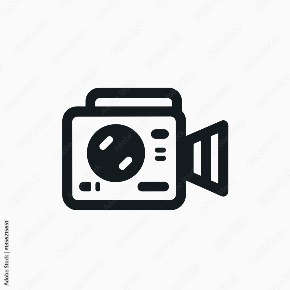Digital camera icon illustration on white background, photography concept Digital camera icon illustration on white background, photography concept
