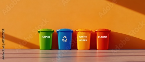 Wallpaper Mural Recycling bins for sorting waste Torontodigital.ca