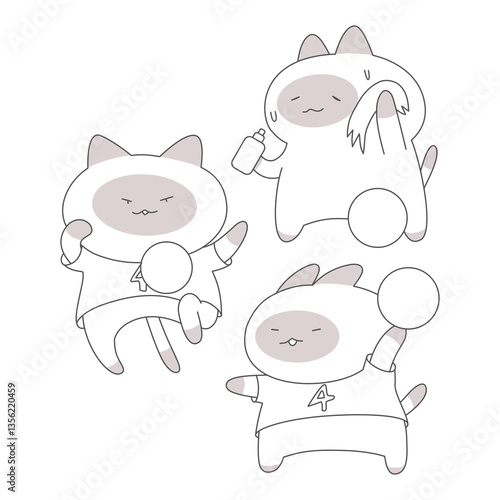 Cartoon cat engaging in a football-related activity