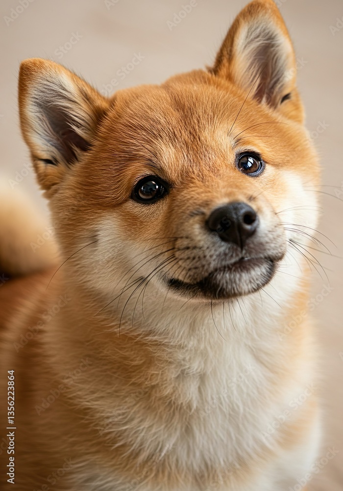 Shiba Inu Puppy with Fox-Like Features Looking Up – Studio Portrait of Cute Dog
Shiba Inu Puppy with Fox-Like Features Looking Up – Studio Portrait of Cute Dog