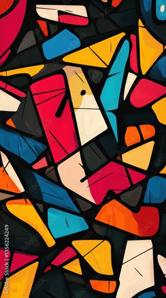 Vibrant Abstract Art Composition Featuring Geometric Shapes and Vivid Colors on a Dark Background for Creative Projects and Design Needs Vibrant Abstract Art Composition Featuring Geometric Shapes and Vivid Colors on a Dark Background for Creative Projects and Design Needs