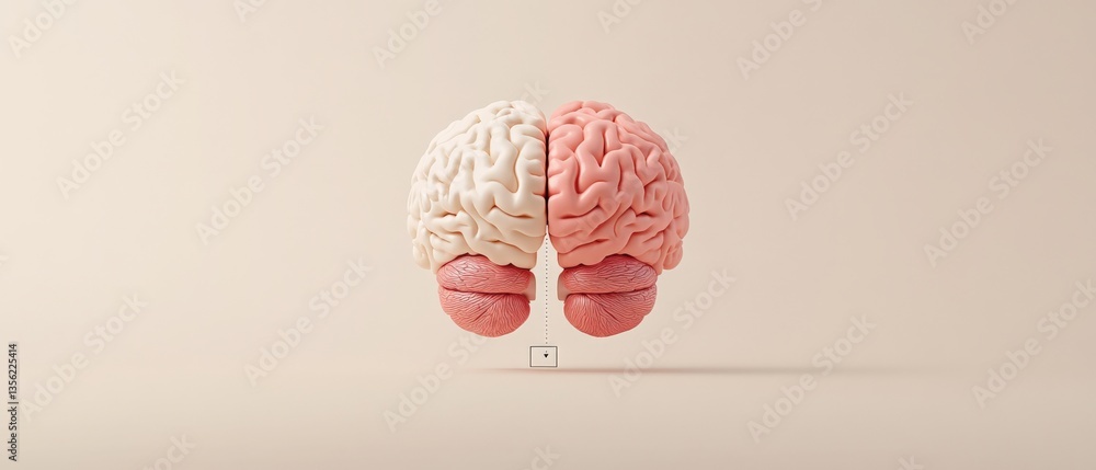 Brain hemispheres model on beige Brain hemispheres model on beige