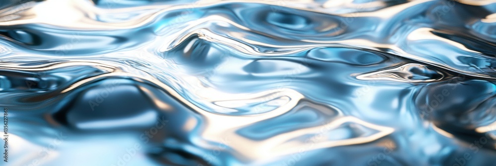 Close-Up View of Rippling Water Surface with Natural Light Reflections Creating a Serene and Tranquil Atmosphere