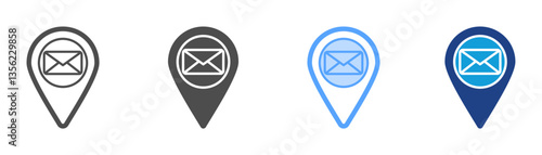 Post Office Icon Set Multiple Style Collection