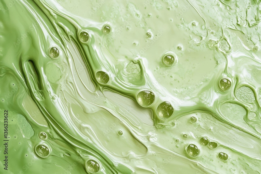 Abstract light green fluid swirls and bubbles Abstract light green fluid swirls and bubbles