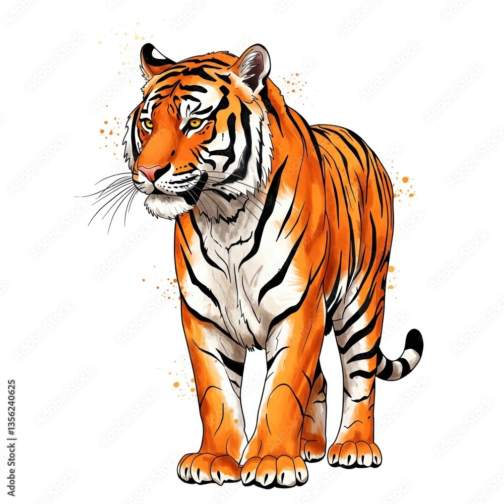 Fototapeta premium tiger on a white background