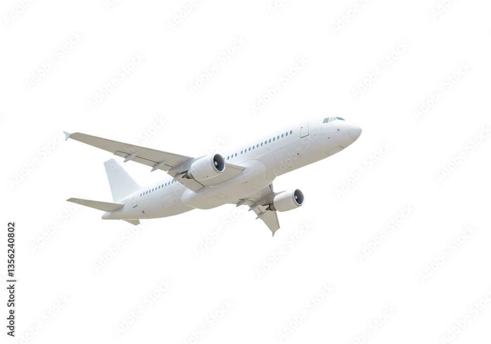Airplane in Flight White Jet isolated on transparent background Airplane in Flight White Jet isolated on transparent background