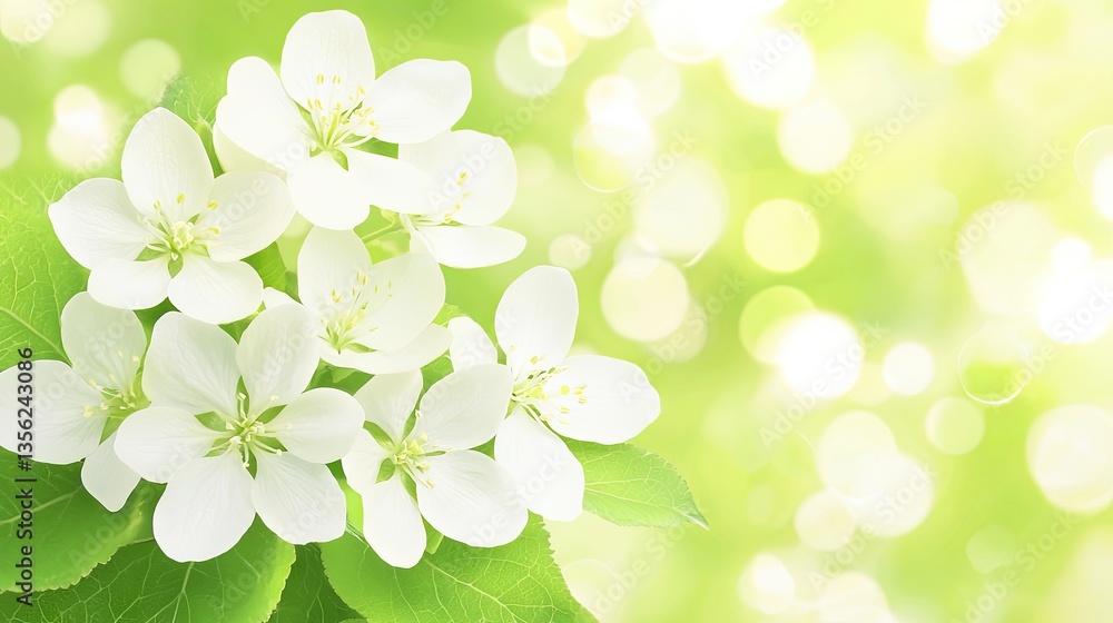 Spring blossoms, green bokeh background, floral beauty, nature freshness, website banner Spring blossoms, green bokeh background, floral beauty, nature freshness, website banner