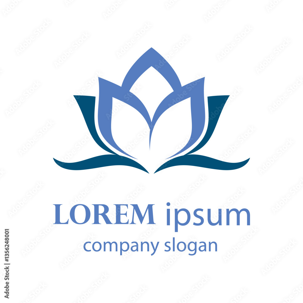 Elegant and beautiful blooming flower logo illustration Elegant and beautiful blooming flower logo illustration