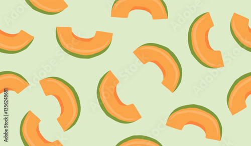 Cute melon fruits seamless pattern background
