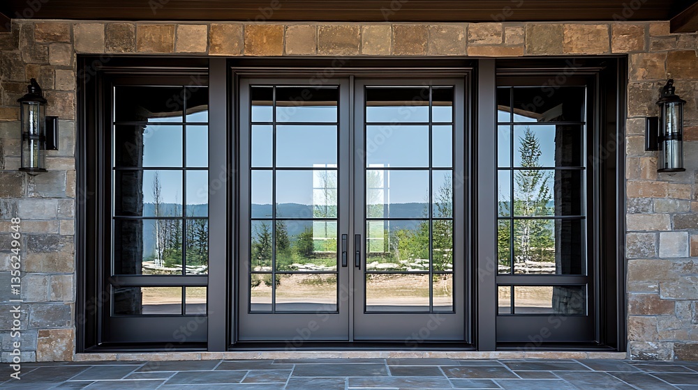 Fototapeta premium A Double Aluminum Front Door