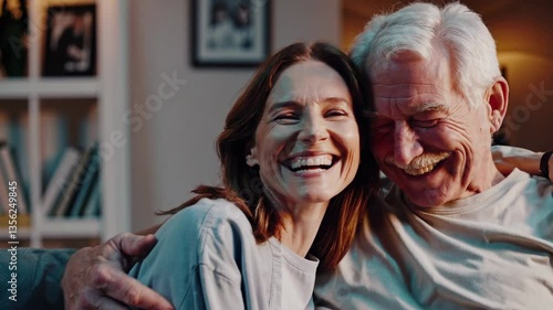 The Elderly Couple Sharing Joy