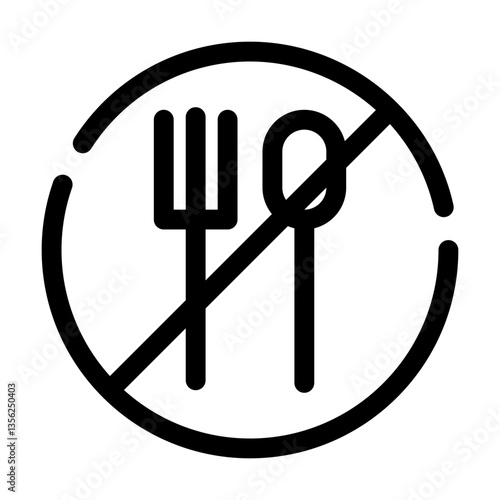 Dont Eat Icon Broken Line Style