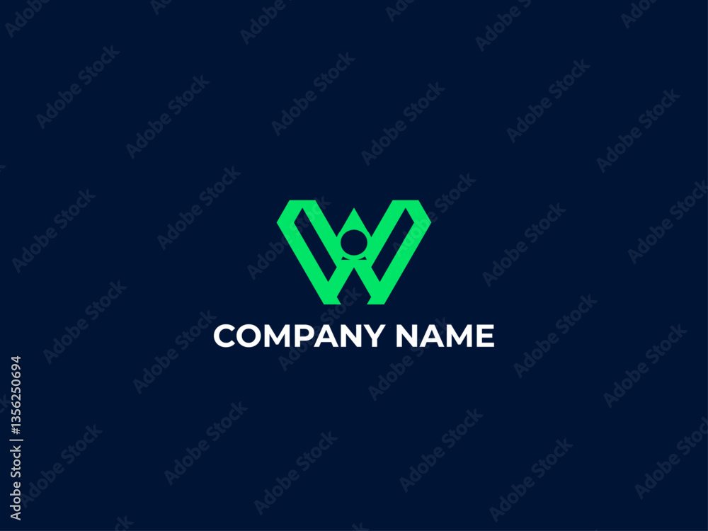 typography icon logo design W typography icon logo design W
