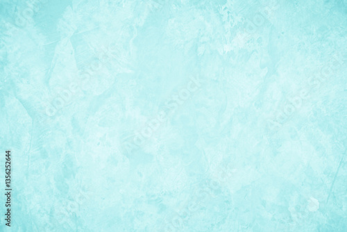 Pastel blue and white concrete stone texture for background in summer wallpaper. Cement and sand wall of tone vintage. Concrete abstract wall of light cyan color, cement texture mint green for design.