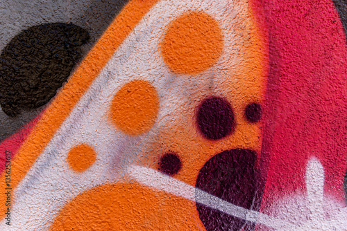 beautiful wallpaper of street wall graffiti painting of aerosol urban art. Colorful city background of spray graffiti drawing in modern culture style