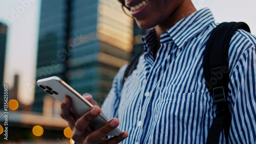 The Smiling Person with Phone