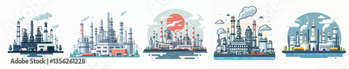 Vector of an oil refinery.