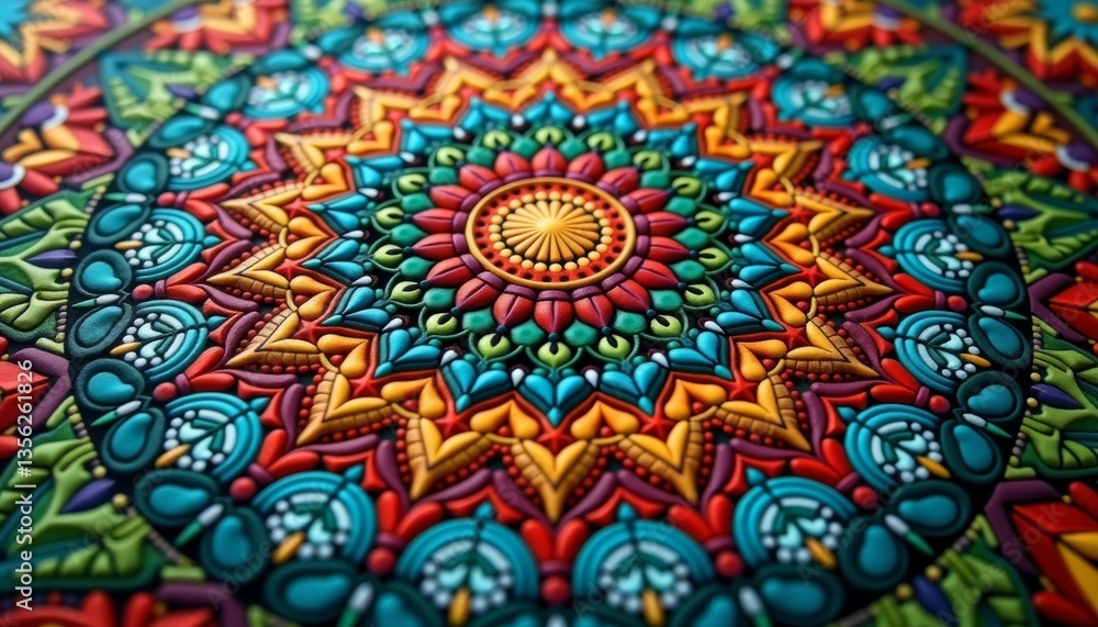 Mandala-inspired geometric pattern, vibrant symmetry Mandala-inspired geometric pattern, vibrant symmetry