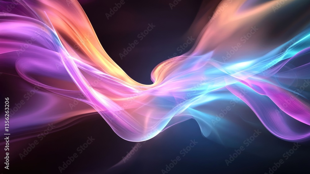Abstract flowing vibrant colors, dark background Abstract flowing vibrant colors, dark background