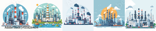 Vector of an oil refinery.