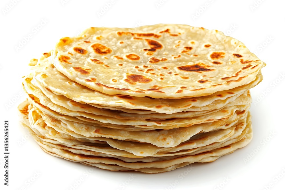 3D Stack of Parathas with Golden Crispy Layers 3D Stack of Parathas with Golden Crispy Layers