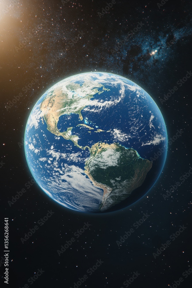 Earth from space, stunning view of the planet, blue oceans, green continents, environmental awareness, Earth Day, climate action, universe, solar system, nature. Earth from space, stunning view of the planet, blue oceans, green continents, environmental awareness, Earth Day, climate action, universe, solar system, nature.