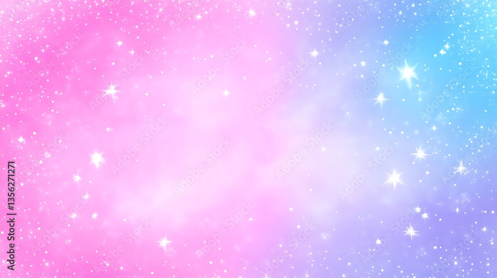 Pastel pink and blue galaxy background with sparkling stars. Pastel pink and blue galaxy background with sparkling stars.