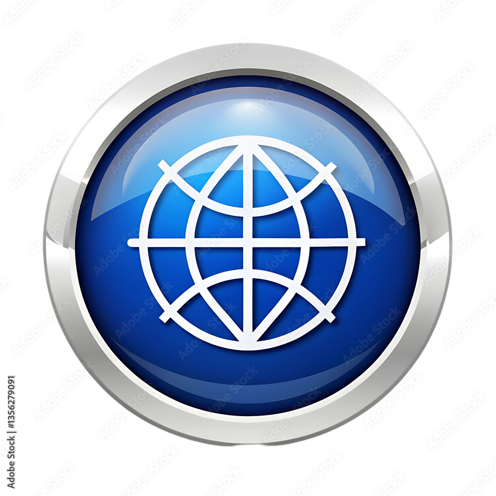 Global Icon: Blue Globe Image Global Icon: Blue Globe Image