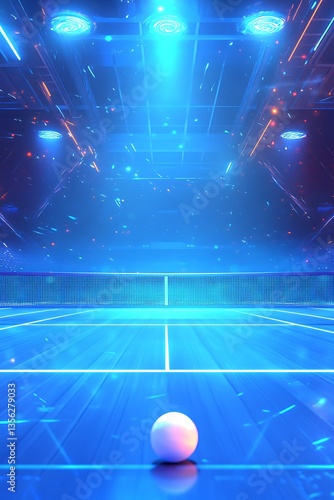 Futuristic Tennis Court Ball.