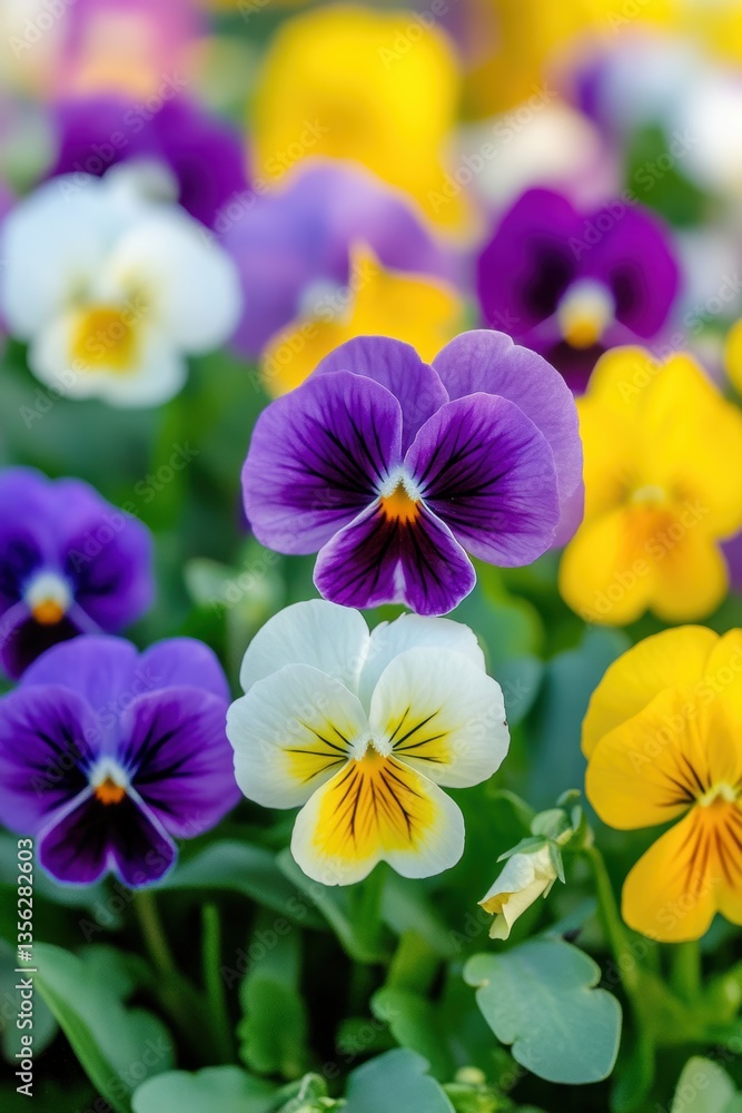 Colorful pansy flowers in bloom, vibrant garden display, spring season gardening, floral beauty, Easter decorations, natures palette, outdoor gardening inspiration. Colorful pansy flowers in bloom, vibrant garden display, spring season gardening, floral beauty, Easter decorations, natures palette, outdoor gardening inspiration.