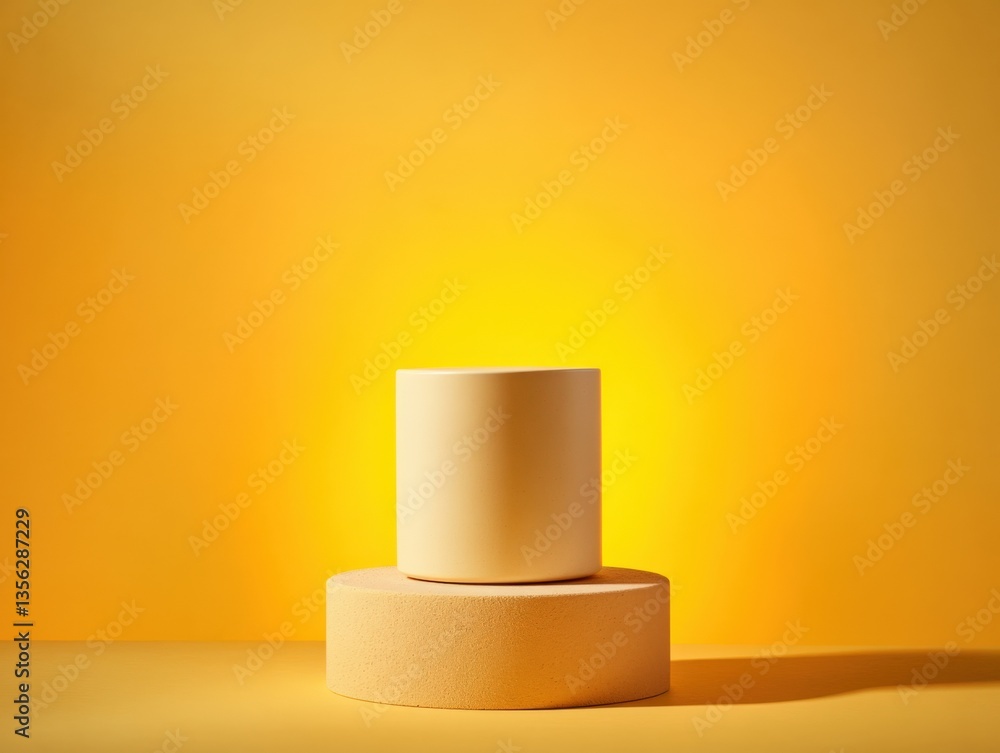 Two shapes on yellow backdrop Two shapes on yellow backdrop