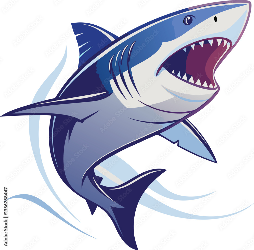 Fototapeta premium minimalist shark vector illustration