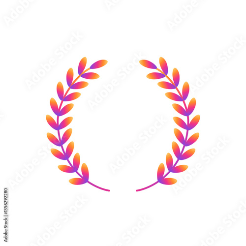  award set vector illustration. Set of wreaths and branches with leaves. Hand drawing laurel wreaths and branches collection. Laurels wreaths, swirls, twigs and flower ornaments. Herbs, flowers 