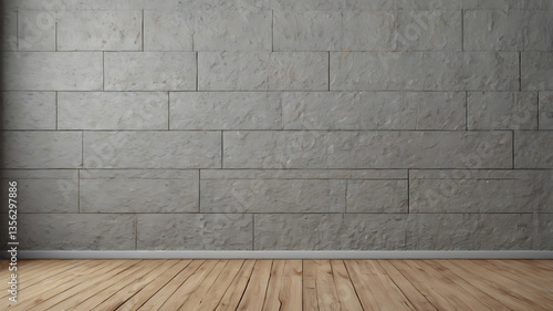 pastel background It has a bright style design with gray cement, stone and wooden elements.