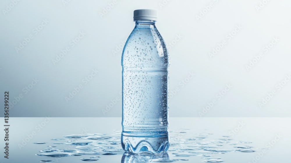 A beautifully designed water bottle with a subtle condensation effect, emphasizing hydration, isolated on a transparent background A beautifully designed water bottle with a subtle condensation effect, emphasizing hydration, isolated on a transparent background