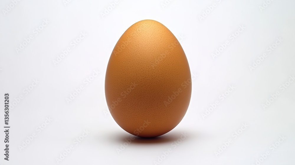 Brown egg on a white background, Easter celebration, cooking, natural ingredient, healthy diet, holiday preparation, organic farming, food photography. Brown egg on a white background, Easter celebration, cooking, natural ingredient, healthy diet, holiday preparation, organic farming, food photography.
