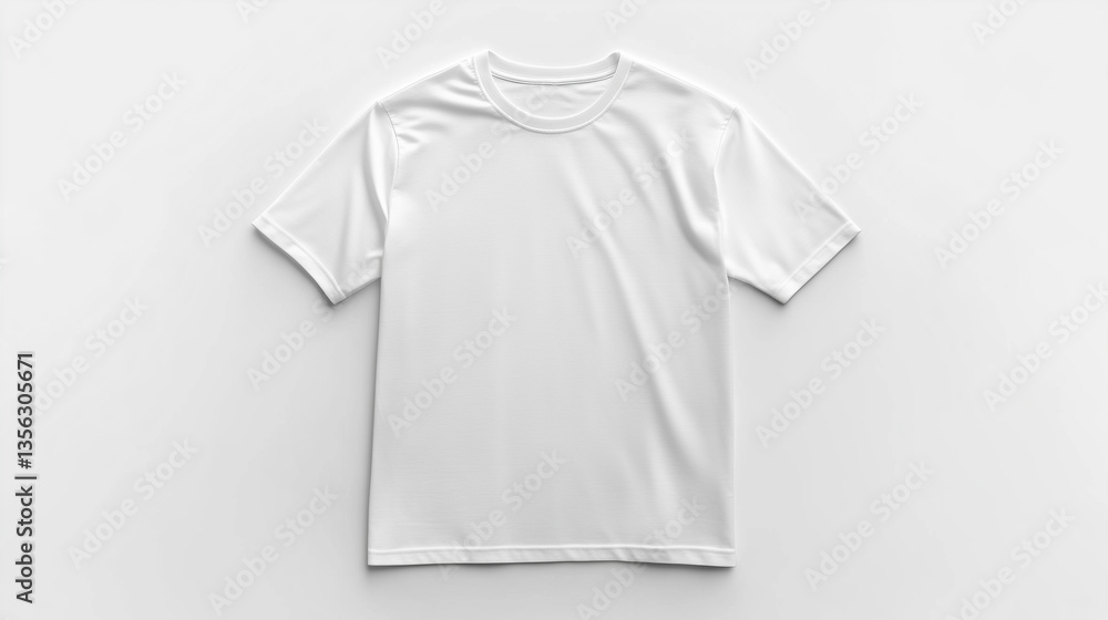 Simple white t-shirt displayed on a plain background for versatile clothing options across different styles and occasions Generative AI Simple white t-shirt displayed on a plain background for versatile clothing options across different styles and occasions Generative AI