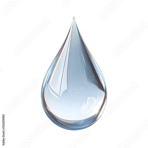 A clear drop of water with a sharp point
