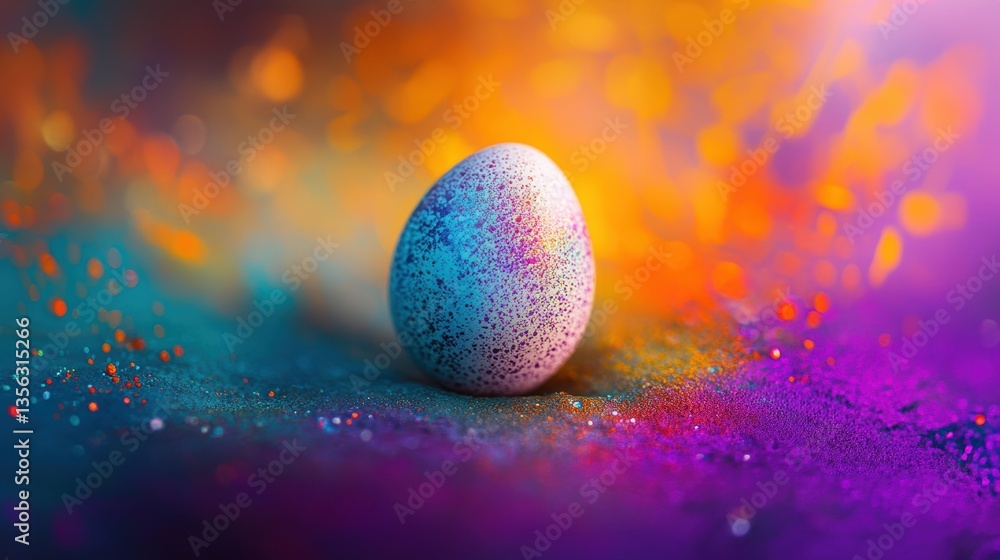 Colorful Easter egg on vibrant abstract background, spring celebration, holiday traditions, creativity, artsy decor, festive season, modern design, seasonal joy. Colorful Easter egg on vibrant abstract background, spring celebration, holiday traditions, creativity, artsy decor, festive season, modern design, seasonal joy.