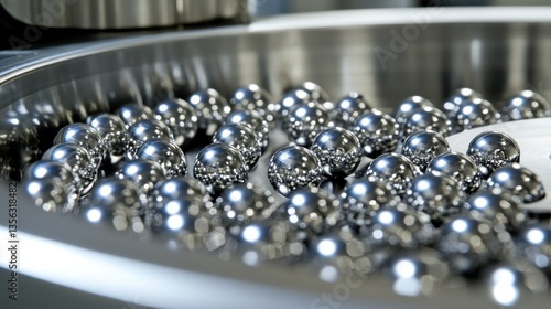 Metallic Spheres in Motion on a Rotating Surface in Industrial Setting