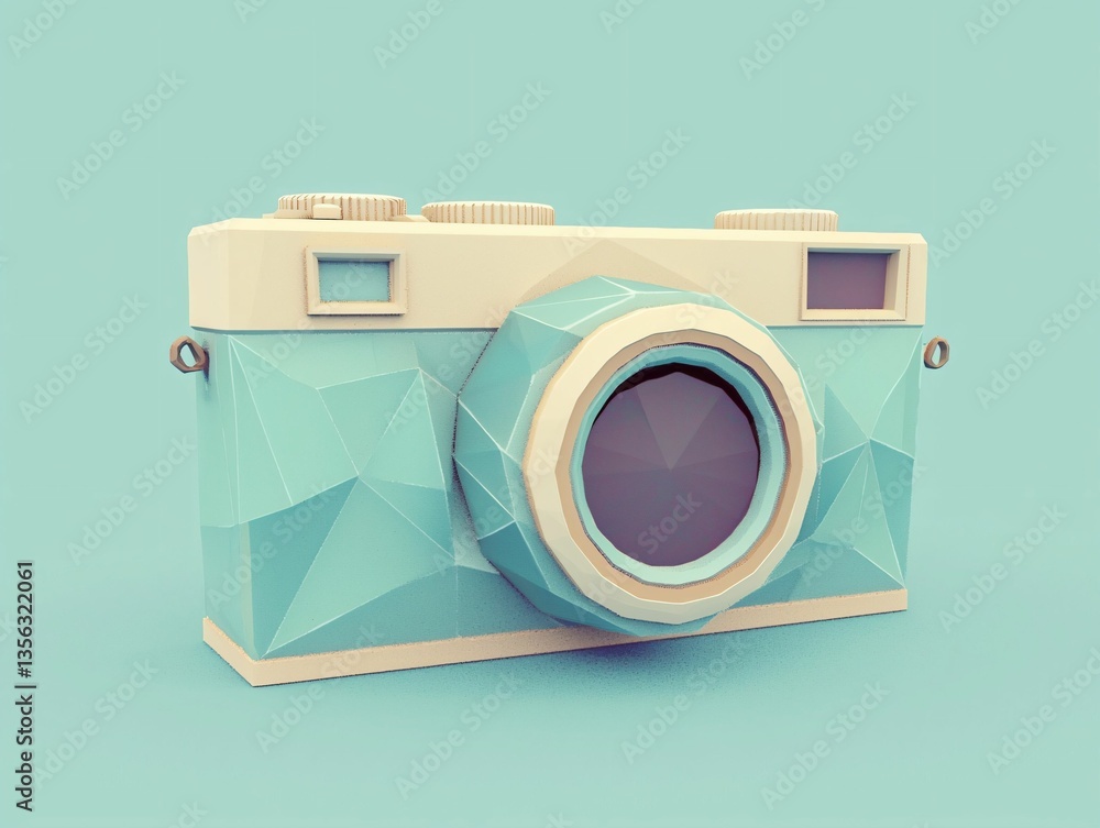 Fototapeta premium Low Poly Camera