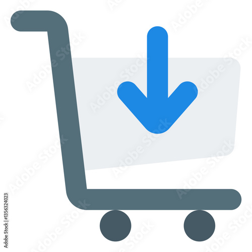 Shopping Cart Download Icon. Flat icon