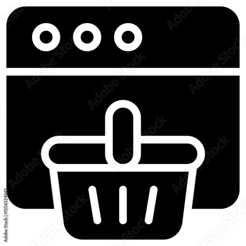 E-commerce Shopping Cart Icon. Glyph Icon