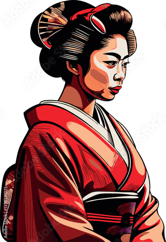 una donna vestita come una geisha giapponese 08
